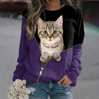 kissa naisten paita